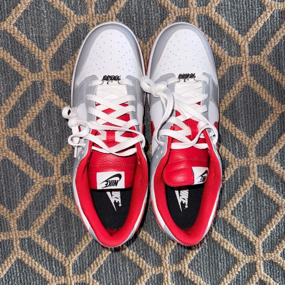 Nike White and Red Athletic Shoes